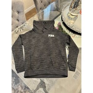PINK Victoria's Secret Gray Cowl Neck Pullover‎ Sweatshirt Love Back XS
